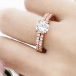 人造时尚女性珠宝制造商简约可爱戒指套装银戒指毛坯