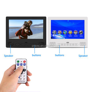 Cadre photo numérique <span class=keywords><strong>de</strong></span> 7 pouces avec nouveau design boutons <span class=keywords><strong>avant</strong></span> té<span class=keywords><strong>l</strong></span>écommande lecture vidéo MP4/AVI Audio MP3 caractéristiques fonction d'horloge - Product Image 2