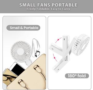 Portable <b>Mini</b> Handheld <b>Fan</b> 4000mAh <b>USB</b> Rechargeable Cooling Brushless Motor Touch Control 3-Speed Outdoor Use 2-4 Hours Plastic - Product Image 4