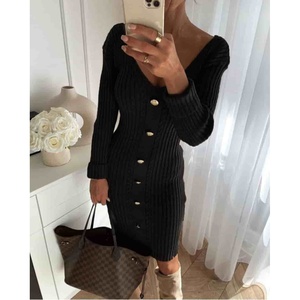 เดรสสไตล์วินเทจ คอเหลี่ยม แต่งระบาย ซิป  ลายเรียบ  ไซส์ XS สำหรับฤดูใบไม้ผลิและฤดูใบไม้ร่วง - Product Image 1