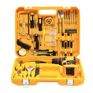 Juego de taladro eléctrico de 21V Cross Border, kit de herramientas a batería de 1/4 pulgada para taladrar madera, metal y hormigón - Product Image 1