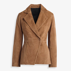 Abrigo de gamuza informal estilo ejecutivo con solapa entallada y un solo botón para mujer LEDUO - Product Image 1