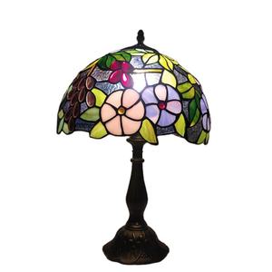 Lampe de table Tiffany artisanale de 12 pouces en verre teinté antique, luminaire suspendu spécial pour salon, café, ou comme lustre fruité - Product Image 2