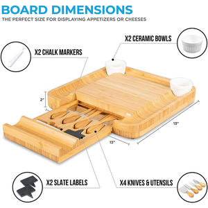 Vente chaude 2024 Ensemble de planches à découper pour fromage personnalisées <span class=keywords><strong>Planche</strong></span> à <span class=keywords><strong>charcuterie</strong></span> personnalisée <span class=keywords><strong>Planche</strong></span> à fromage en bambou extra large et ensemble de couteaux - Product Image 3