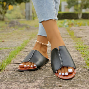 Sandales de plage à bout rond pour femmes européennes et américaines, grande taille, avec boucle de ceinture, couleur unie, pour l'exportation transfrontalière, Wish 883 - Product Image 6