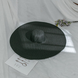 Bán buôn thời trang biểu tượng tùy chỉnh bãi biển thêm rộng vành có thể gập lại mùa hè mũ rơm người phụ nữ - Product Image 6