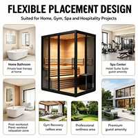 Sauna infrarouge électrique traditionnel en bois massif pour 2 personnes, avec panneau de commande, idéal pour villa et usage domestique – Meilleures ventes