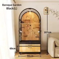 Cage pour perroquet et ara en bois massif, personnalisable, de haute qualité, spacieuse, avec vue panoramique et ventilation sur trois côtés, meubles pour oiseaux d'intérieur