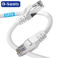 Cable de Conexión Blindado SFTP Cat6a RJ45 D-sunty, Cable de Cobre Desnudo 24AWG/26AWG, 0.5m-100m