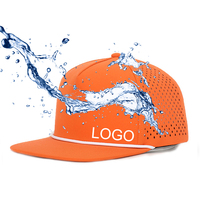 Sombrero personalizado de ala plana, gorras impermeables, gorra Snapback lisa con cuerda, resistente al agua, a prueba de corte láser, gorras con agujeros perforados