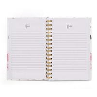Agenda 2027 personnalisé, carnet à spirales imprimé floral avec reliure dorée et emballage cadeau