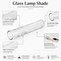 Globe en verre borosilicaté soufflé à la main moderne personnalisable pour éclairage de plafond de lampes de lustre d'intérieur résistant à la chaleur clair