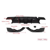 Difusor Trasero de Fibra de Carbono Prepreg de Alta Calidad, Estilo SQ, Juego de 4 Piezas de Repuesto para BMW X6M F96 LCI 2020-2026