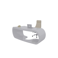 Rangement Commercial en bois, grand demi-cercle moderne en acier inoxydable, avec chaise, supports organisateurs de station de travail bureau