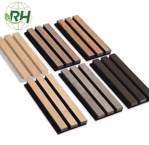 Panneaux muraux en bois plaqué naturel facile à installer, décoration intérieure, panneaux acoustiques en bois à <span class=keywords><strong>lattes</strong></span> absorbant le son - Product Image 2