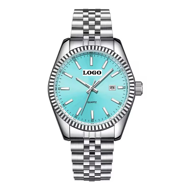 High Quality Luxury Fashion Men's Quartz Watch Waterproof Sport 20mm Stainless Steel Alloy Band Glass Pointer Dial Custom 2025
