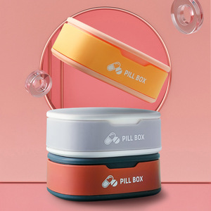 Portable small <b>mini</b> pillbox, 7-day pillbox, refillable pillbox, portable pill holder, airtight <b>storage</b>, with logo printed. - Product Image 2
