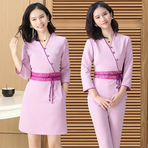 Uniforme de Trabajo para Peluquera China, Traje de Salud Femenino, Ropa de Moda para Hotel, Masajes, Terapia de Baño, Antiarrugas - Product Image 3