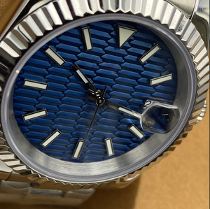 Reloj mecánico automático de lujo para hombre, esfera de cristal de zafiro, correa de acero inoxidable resistente al agua 3BAR, pantalla de fecha luminosa - Product Image 4