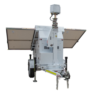 Univ Solar Mobile CCTV Security Camera Tower Surveillance System Night Vision CMOS Sensor SD Card Data Storage Trailer Option
