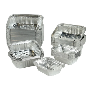 Caja desechable de papel de aluminio para llevar, bandeja de papel de aluminio, contenedor desechable para alimentos, para hornear, asar, lonchera - Product Image 1