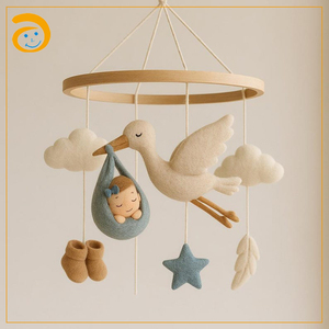 Giocattoli in legno per bambini e bambini presepe musicale in feltro Mobile fatto <span class=keywords><strong>a</strong></span> <span class=keywords><strong>mano</strong></span> simpatici animali volpe nuvola di sole stella luna Baby Mobiles asilo nido culla appesa - Product Image 4