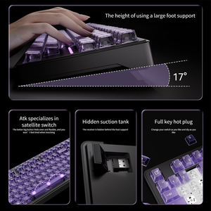 Clavier mécanique ATK A87 Pro sans fil 2,4 GHz, trois modes, structure spacer, 12000 mAh, rétroéclairage RGB, clavier de jeu à touches remplaçables à chaud - Product Image 4