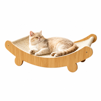 Livraison Rapide Lit d'été en lin pour chat, Griffoir durable pour chat, Démontable, Lavable, Confortable, Hamac pour animaux de compagnie, Solide, Semi-circulaire pour chats