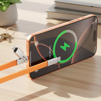 Cable de Carga Rápida 2 en 1 de 240W con Soporte Plegable (1.2m), Cable de Carga PD de Alta Velocidad para Teléfono, Tableta, Portátil