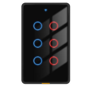 Interrupteur mural tactile Tuya 6 voies avec télécommande Wi-Fi, panneau de maison intelligente en verre trempé IP20, fonction de minuterie à double commande - Product Image 1