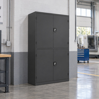 Armoire à outils robuste à 4 portes avec étagères réglables pour garage et entrepôt, verrouillage à 3 points, capacité de charge élevée, armoire de rangement pour outils