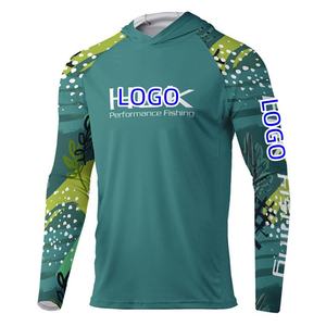 Custom UPF50 + protezione solare anti-umidità poliestere Spandex da trekking da uomo a maniche lunghe in rete da pesca Uv - Product Image 1