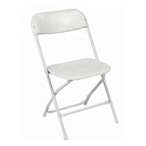 OKBUY Modern Otel Kullanımı İçin İstiflenebilir Çelik Çerçeveli Açık Hava Plastik Reçine Beyaz Düğün Etkinlik Partisi Bahçe Park Katlanır Sandalye - Product Image 1