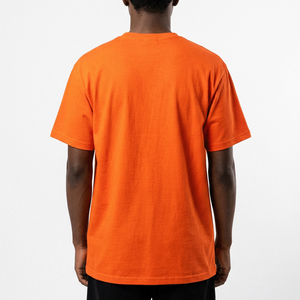 Camiseta de algodón 100% de 220 g/m² para hombre, personalizada, de gran tamaño, estilo urbano, color naranja, venta al por mayor - Product Image 1