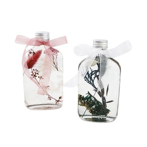 Bottiglie di Vetro con Fiori Secchi Naturali Galleggianti in Olio, Decorazione Originale per Natale e San Valentino - Product Image 4