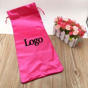 Sac à cordon en satin personnalisé avec logo, recyclable, écologique, de haute qualité, pour emballage textile, cadeau, réutilisable, luxe, chaussures, cheveux - Product Image 1
