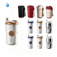 Gobelet isotherme en acier inoxydable de 420 ml avec cordon décoratif, support de logo personnalisé pour les trajets quotidiens