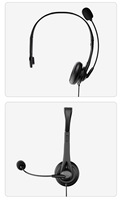Casque filaire USB mono SY490MV, écouteur ouvert pour bureau avec son stéréo clair pour le service client