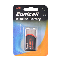 Eunicell बैटरी 6lr61 क्षारीय बैटरी 9v गर्म बेच उच्च क्षमता 9V बैटरी 6LR61 आकार