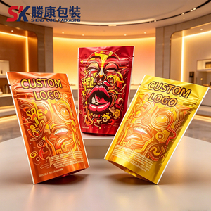 Custom Soft <b>Biodegradable</b> 3.5g/7g/14g Edible Food <b>Packaging</b> Stand Doypack Pouches Zipper Top Smell Proof Custom Logo for Snack - Product Image 1