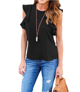 新しい半袖レディーストップス、夏用Tシャツ、シンプルでおしゃれなブラウス - Product Image 3