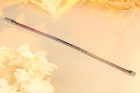 Accessoire de luxe multicolore 925 argent Sterling princesse coupe laboratoire saphir Bracelet bijoux de mode Bracelets de Tennis pour dames