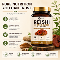 Capsules de champignons Reishi |   Extrait de poudre de spores de Ganoderma Lucidum, complément alimentaire |   Complément alimentaire à base de plantes naturelles |   Marque privée OEM