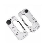 Porte-clés mousqueton Multitool 10 in1 Acier inoxydable Équipement de survie tactique Gadgets EDC d'extérieur