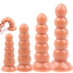 Remplissage de plug anal TPE à cinq perles pour la masturbation masculine et féminine produits pour adultes de dilatation anale