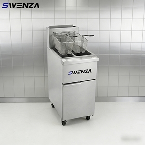 Friteuses à gaz <span class=keywords><strong>propane</strong></span> professionnelles en acier inoxydable SWENZA pour restaurants et cuisines, avec 2 paniers, équipement de restauration rapide - Product Image 1