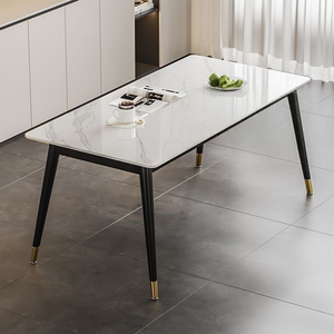 Set <span class=keywords><strong>Tavolo</strong></span> <span class=keywords><strong>da</strong></span> Pranzo di Lusso <span class=keywords><strong>con</strong></span> Piano in Pietra Sinterizzata, Design Moderno, <span class=keywords><strong>6</strong></span> Posti, <span class=keywords><strong>con</strong></span> <span class=keywords><strong>Sedie</strong></span> per Hotel, <span class=keywords><strong>Cucina</strong></span>, Appartamento - Product Image 5