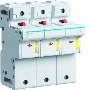 Porte-fusibles personnalisable LS703 avec accessoires Hagers, 22x58, 3P, 6 modules DIN - Product Image 1