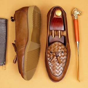 Zapatos de Cuero Genuino Beige con Punta Redonda, Sin Cordones, Suela de Goma Transpirable, para Todas las Temporadas, Estilo Profesional, Envío Directo - Product Image 6