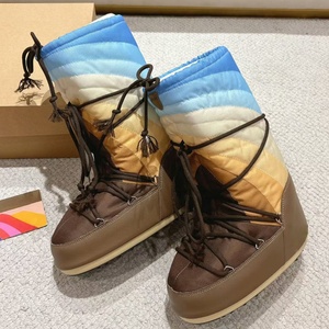 Botas de Nieve de Invierno de Alta Calidad, Diseño de Lujo, Cuero Genuino, Térmicas, Estilo Robusto para Caminar, Antideslizantes, Zapatos Deportivos para Esquí - Product Image 1